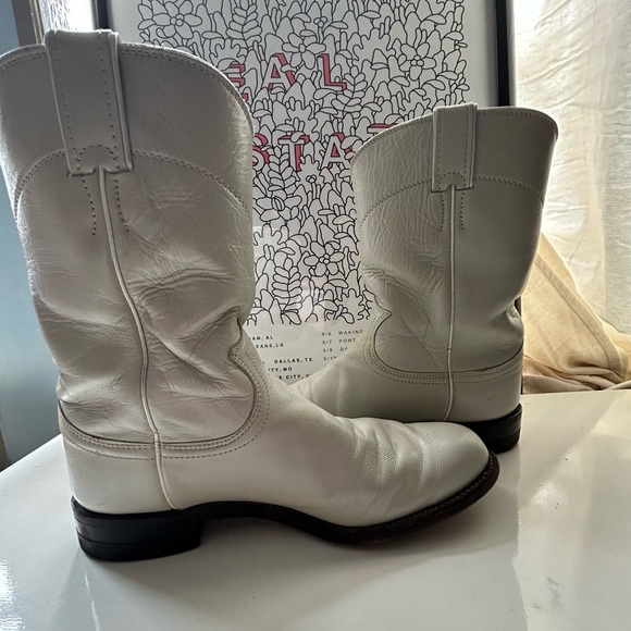 Justin Leather Cowboy Boots - Picture 4 of 6